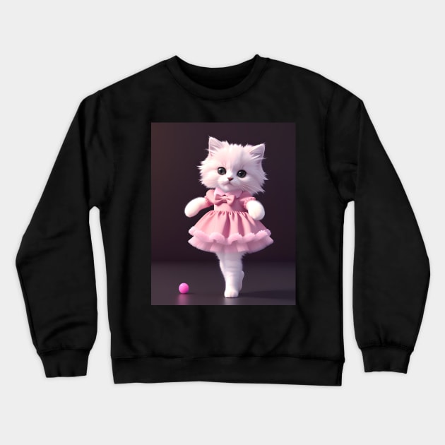 Dancing cat - Modern digital art Crewneck Sweatshirt by Ai-michiart